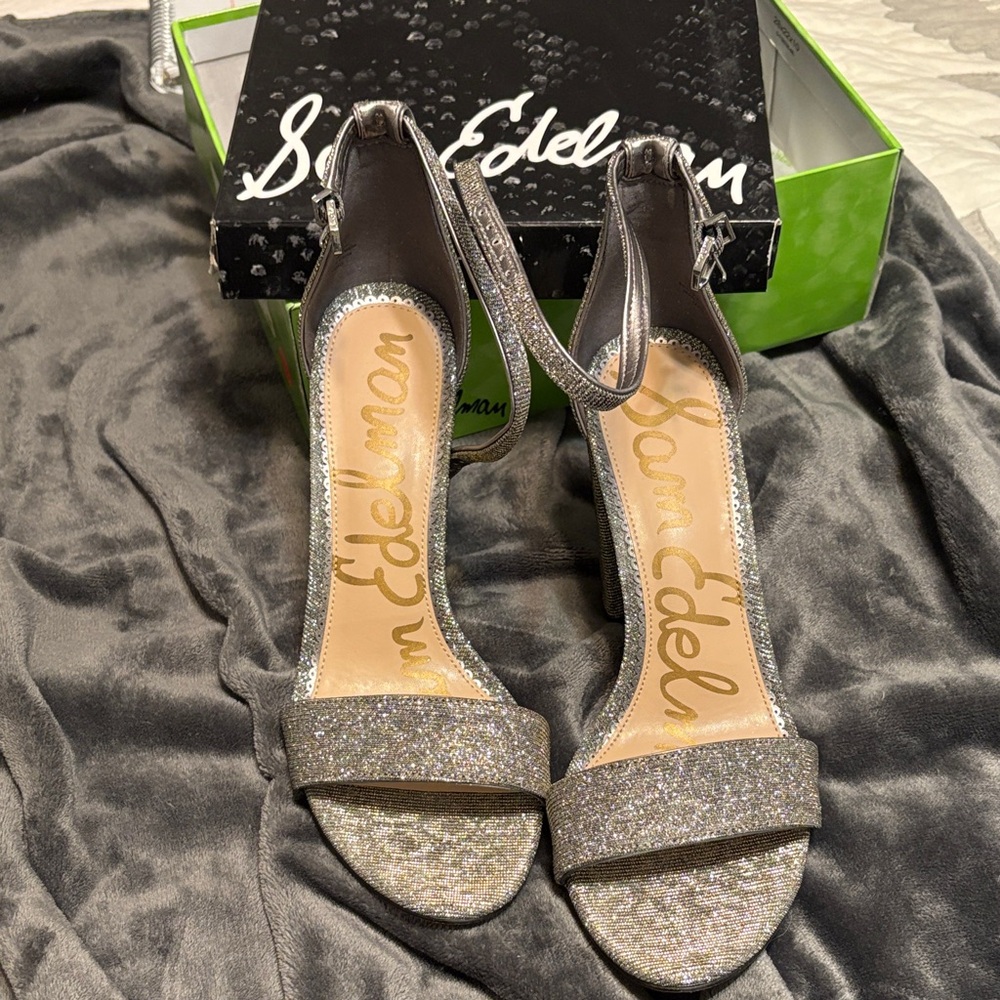 Sam Edelman Glittery Silver Heels